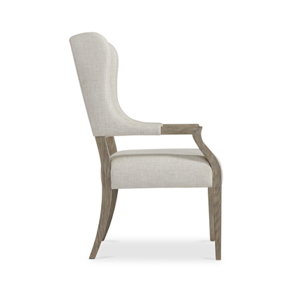 Bernhardt Santa Barbara Fabric Arm Chair with Wooden Saber Legs