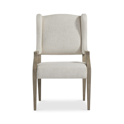Bernhardt Santa Barbara Fabric Arm Chair with Wooden Saber Legs