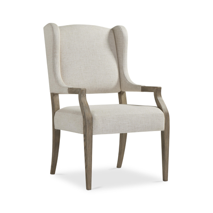 Bernhardt Santa Barbara Fabric Arm Chair with Wooden Saber Legs