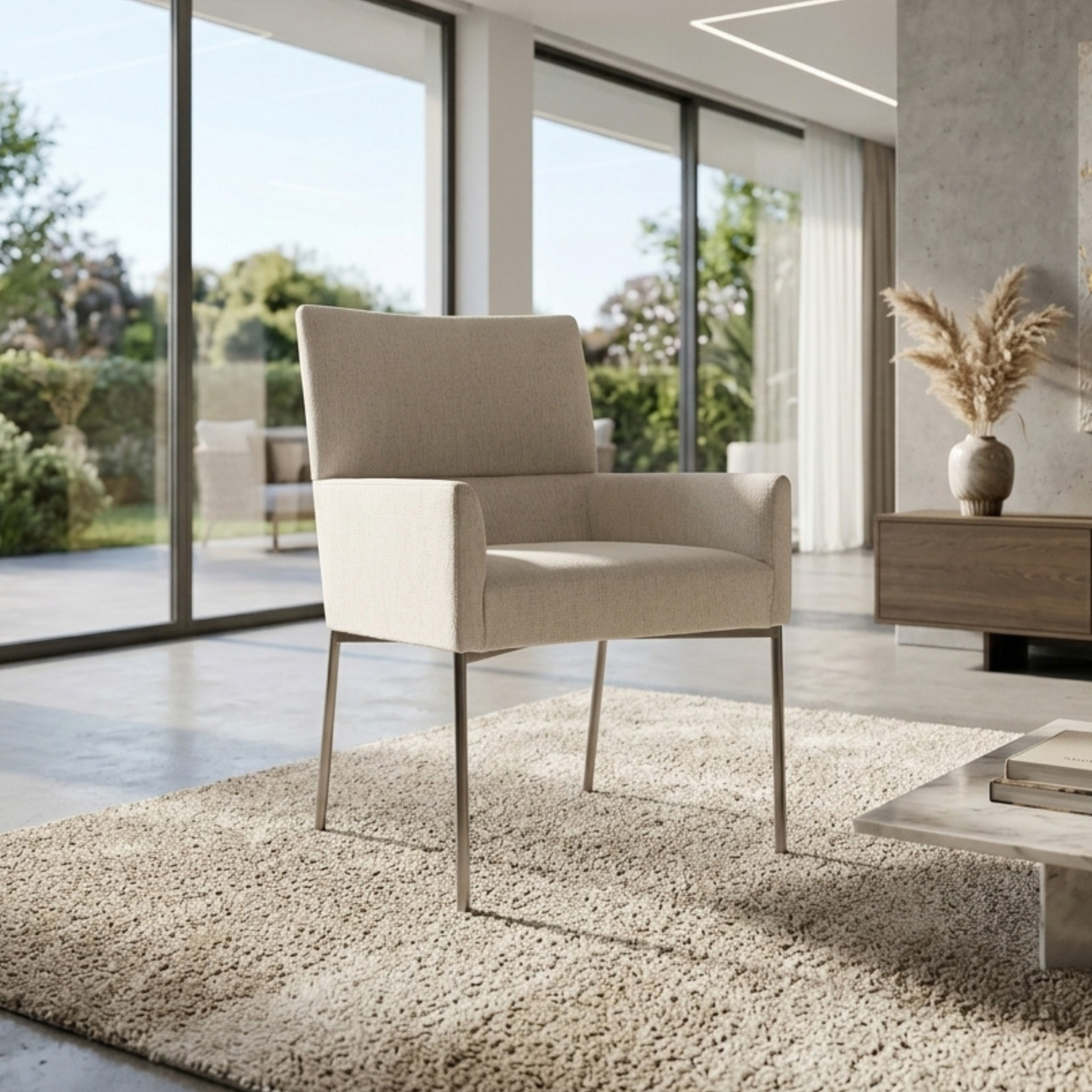 Bernhardt Sereno Upholstered Arm Chair with Adjustable Glides