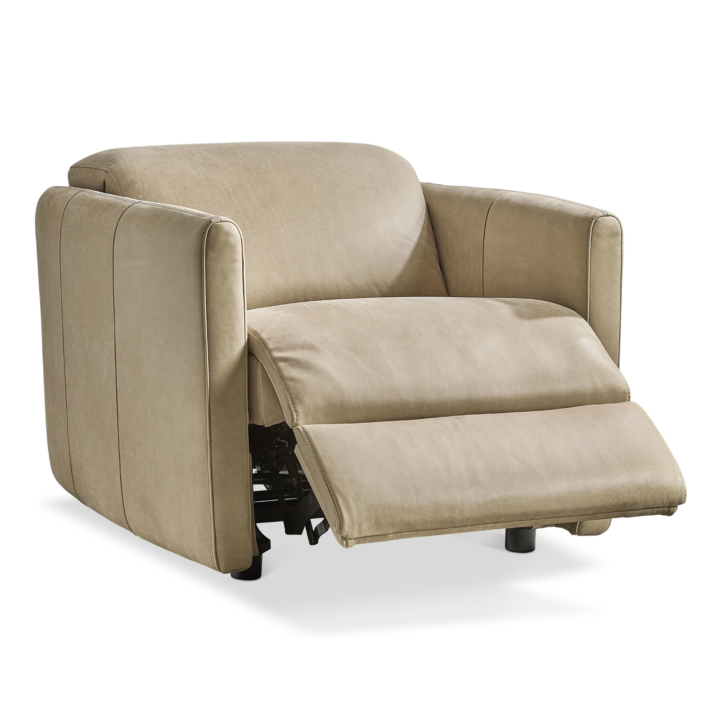 Bernhardt Sierra Leather Power Motion Recliner Chair with Power Headrest-Comfort Design