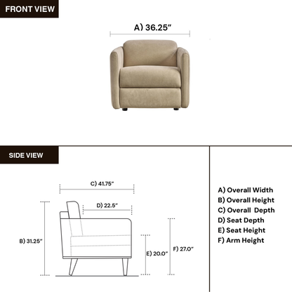 Bernhardt Sierra Leather Power Motion Recliner Chair with Power Headrest-Comfort Design
