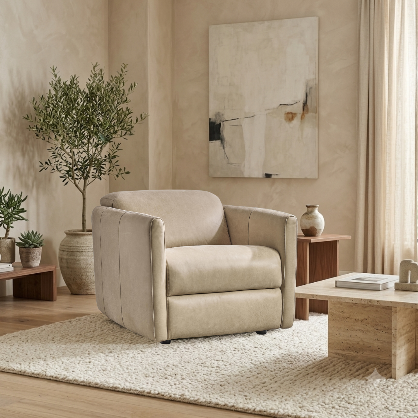  Bernhardt Sierra Leather Power Motion Recliner Chair with Power Headrest-Comfort Design