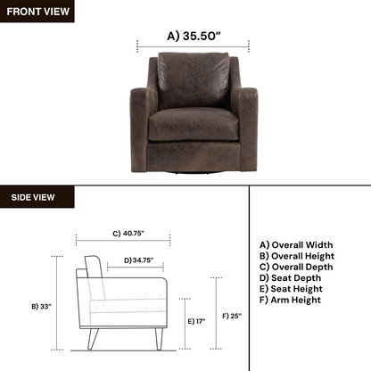 Bernhardt Ventura Leather Swivel Chair