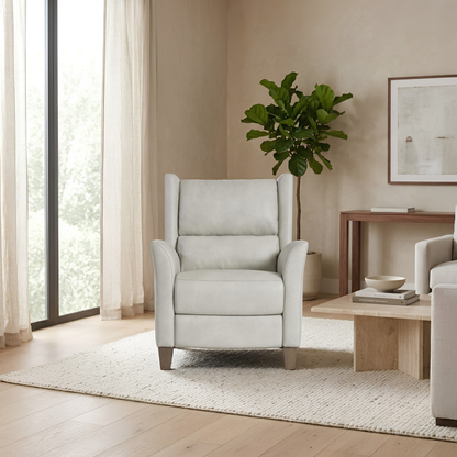 Bernhardt Weller Leather Power Motion Recliner Chair with USB Charging Port-Comfort Design