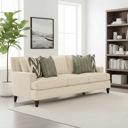 Bernhardt Addison Cream Fabric 3-Seater Sofa