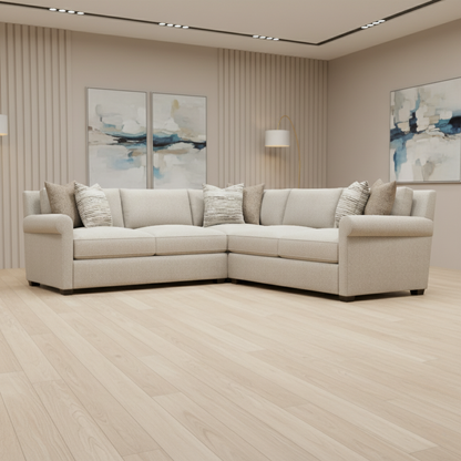 Bernhardt Barnes Fabric Sectional With Throw Pillow