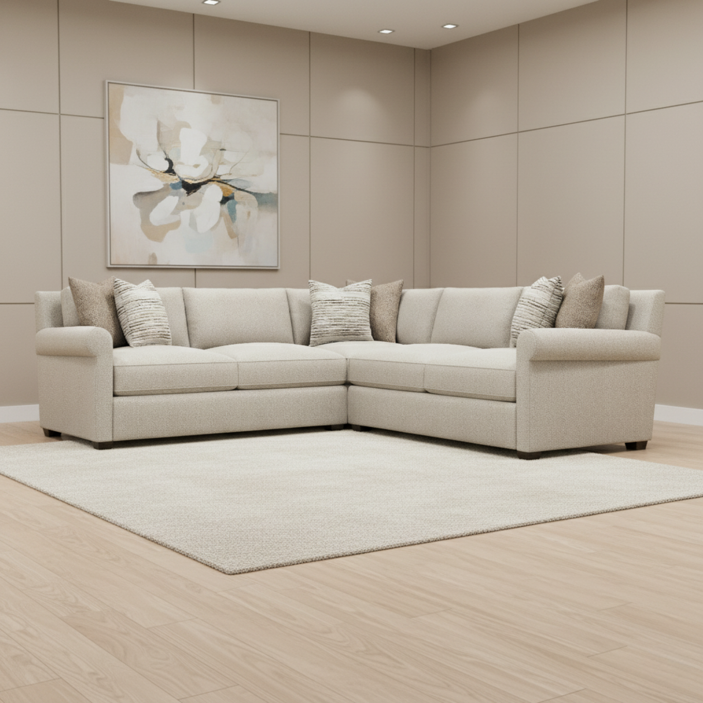 Bernhardt Barnes Fabric Sectional With Throw Pillow