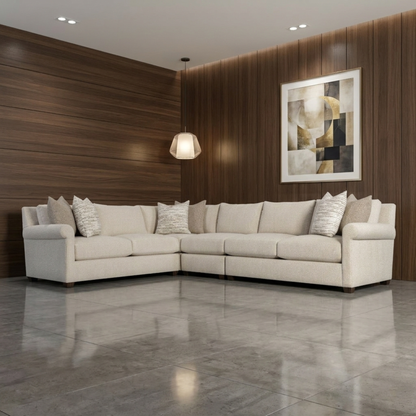 Bernhardt Barnes Fabric Sectional With Throw Pillow