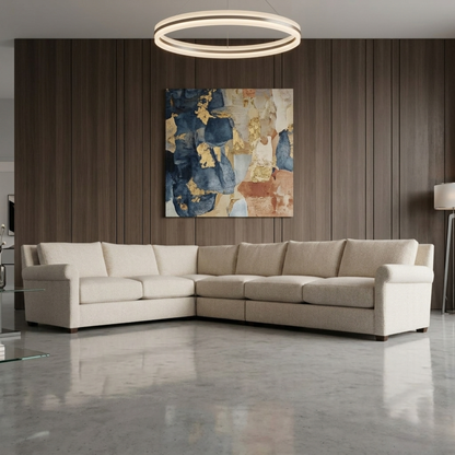 Bernhardt Barnes Fabric Sectional With Throw Pillow