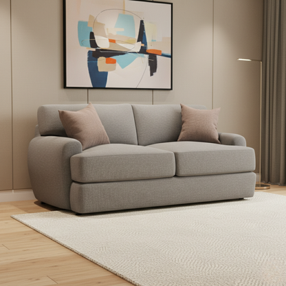 Bernhardt Cameron Fabric Loveseat With Oversized Roll Arms