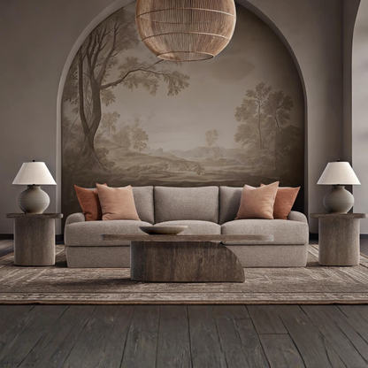 Bernhardt Cameron Fabric Sofa With Oversized Roll Arms