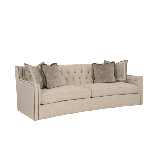 Bernhardt Candace 3-Seater Tufted Fabric Sofa With Reversible Seat Cushions