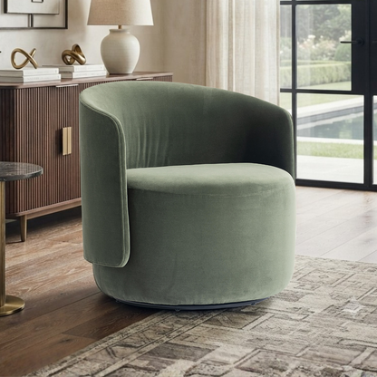 Bernhardt Crosby Upholstered Fabric Swivel Chair
