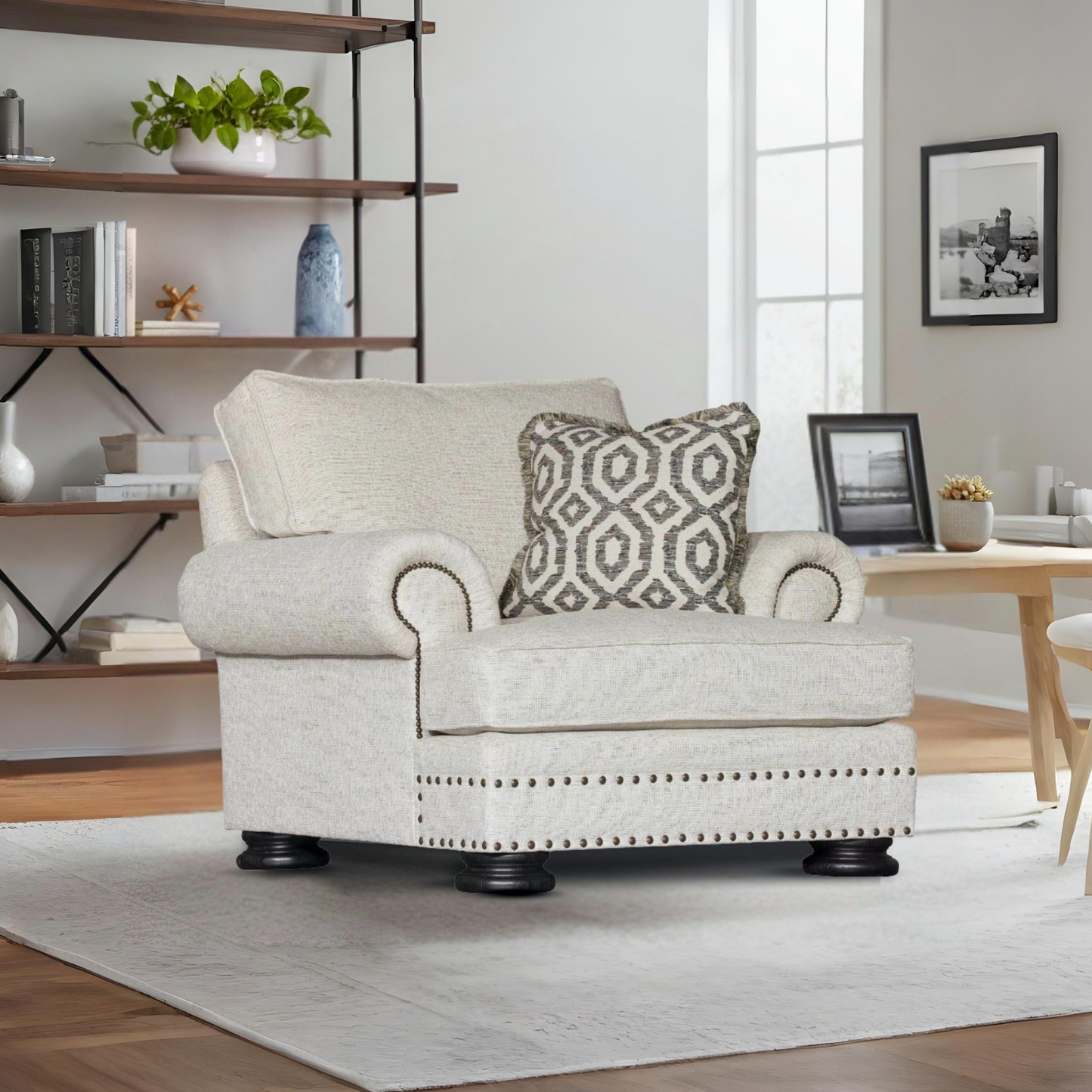 Bernhardt Foster Fabric Chair with Spring Down Cushion