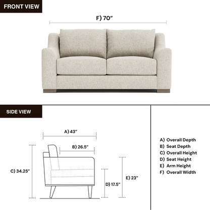 Bernhardt Gabi Beige Fabric Loveseat Sofa