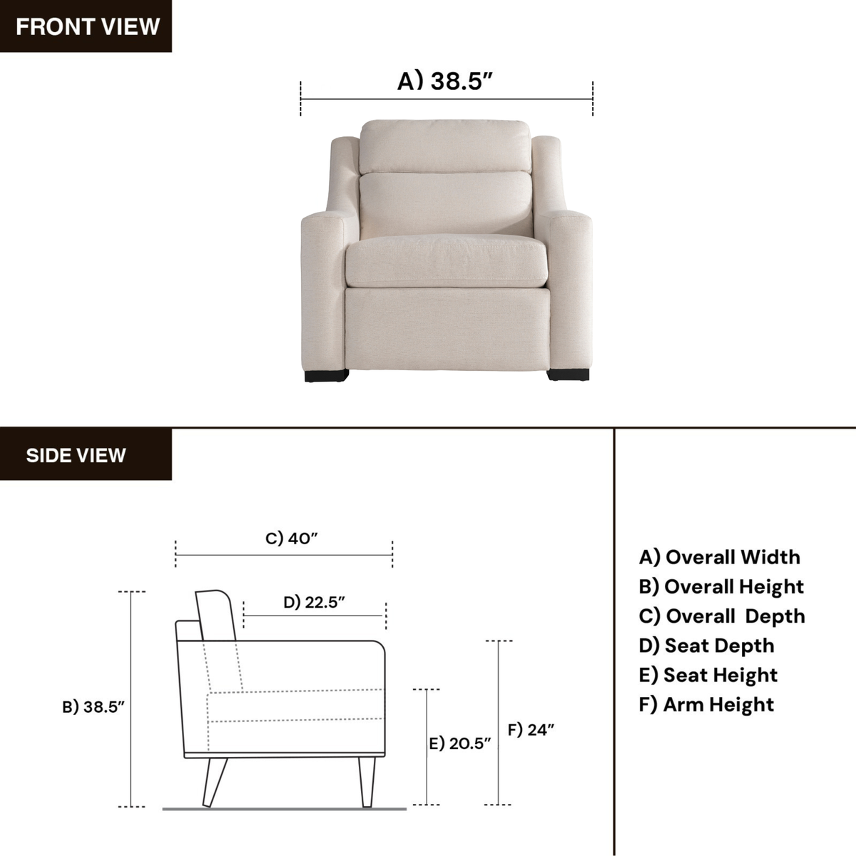 Bernhardt Germain Fabric Power Motion Chair with USB Charging-Comfort Design