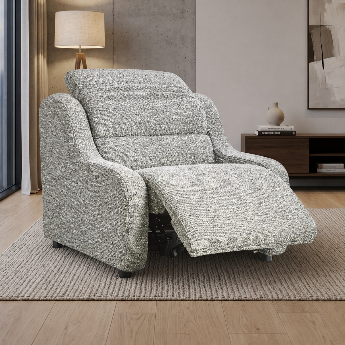 Bernhardt Gio Fabric Power Motion Recliner Chair with Power Controls