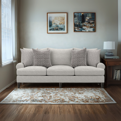 Bernhardt Isabella Fabric Beige Grey 3-Seater Sofa