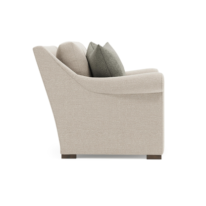 Bernhardt Keirnan Gray Fabric Loveseat with Rolled Arms
