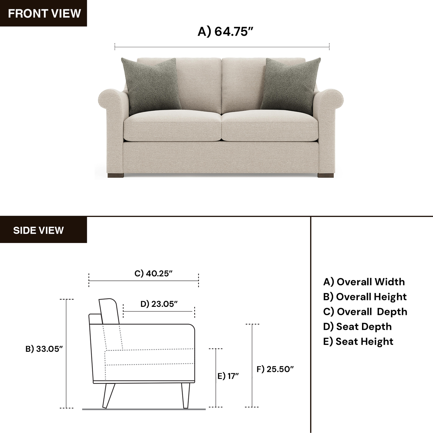 Bernhardt Keirnan Gray Fabric Loveseat with Rolled Arms