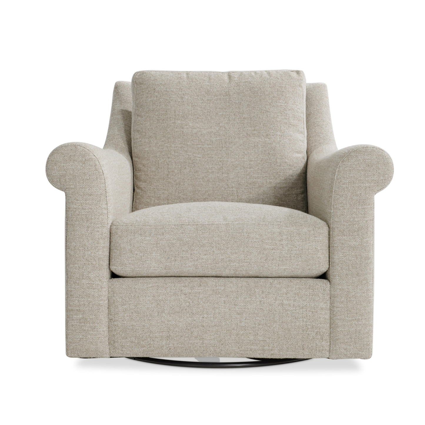 Bernhardt Keirnan Gray Fabric Swivel Chair with 360-degree Base