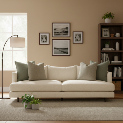 Bernhardt Living Colette White Cream Fabric Sofa-ComfortDesign