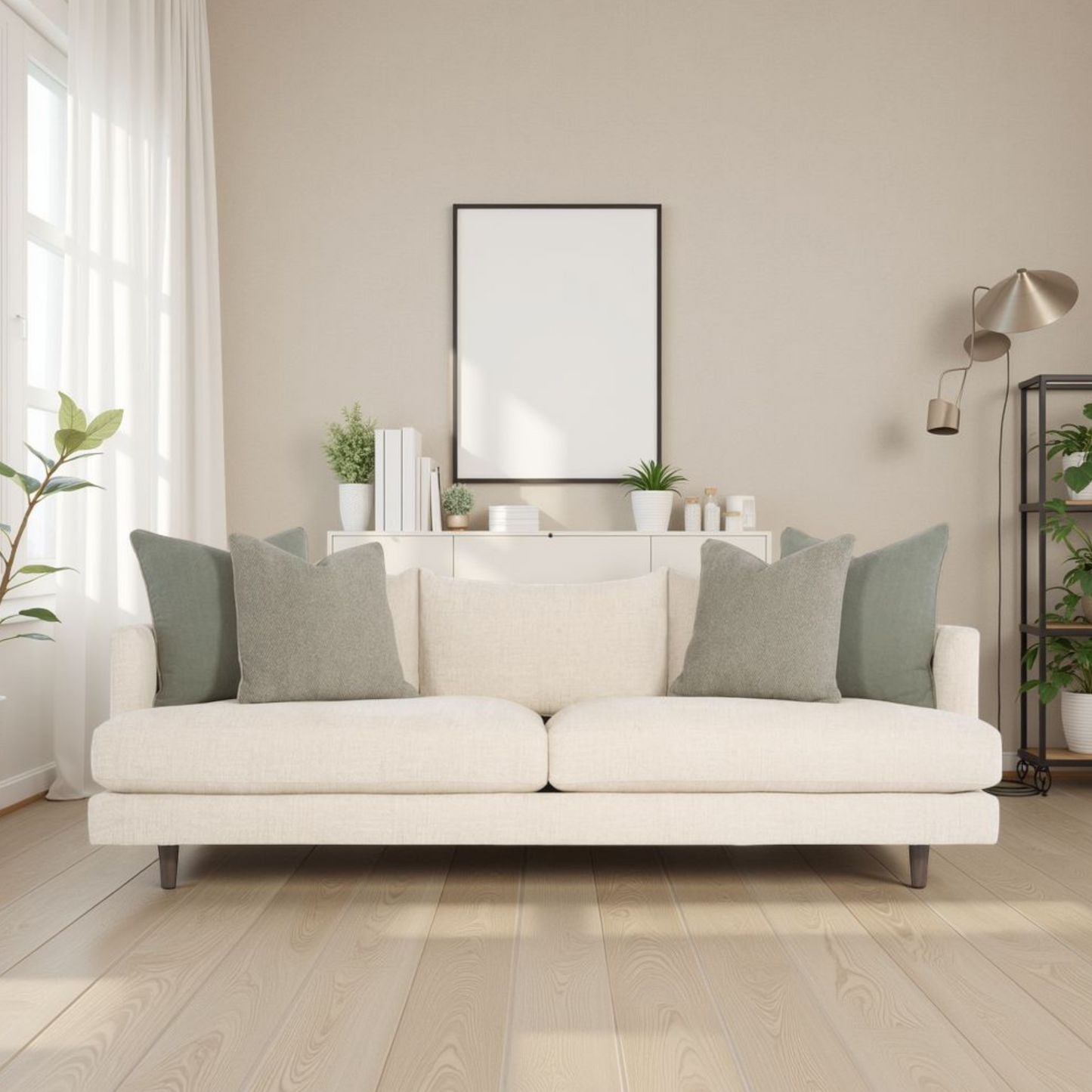 Bernhardt Living Colette White Cream Fabric Sofa-ComfortDesign