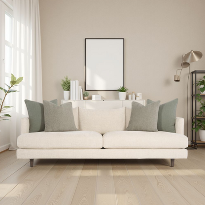 Bernhardt Living Colette White Cream Fabric Sofa-ComfortDesign