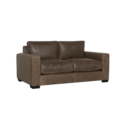 Bernhardt Living Dawkins Leather Brown Loveseat Sofa