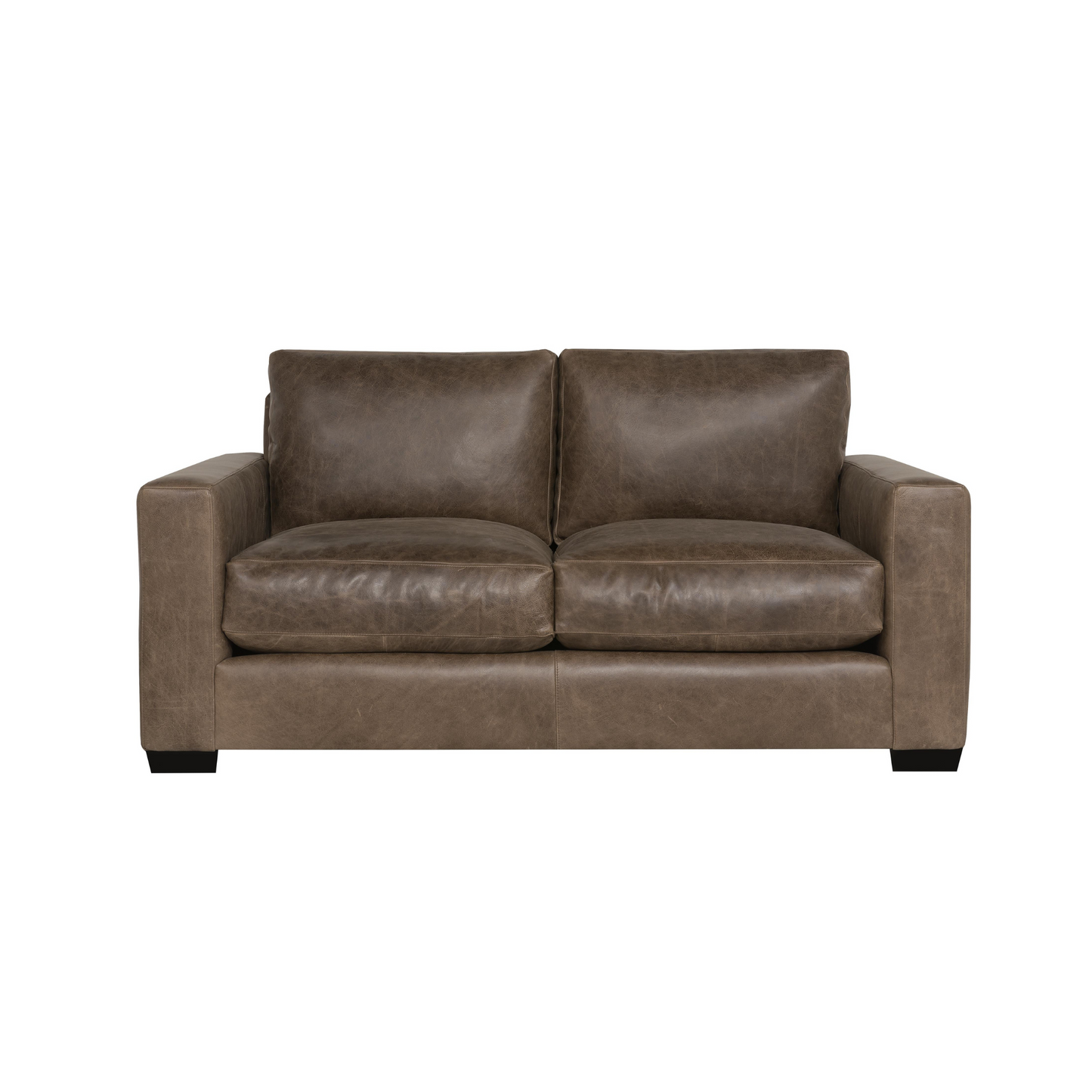 Bernhardt Living Dawkins Leather Brown Loveseat Sofa-ComfortDesign