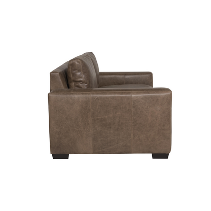 Bernhardt Living Dawkins Leather Brown Loveseat Sofa-ComfortDesign