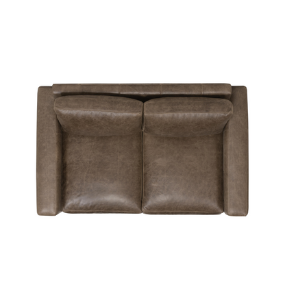 Bernhardt Living Dawkins Leather Brown Loveseat Sofa-ComfortDesign