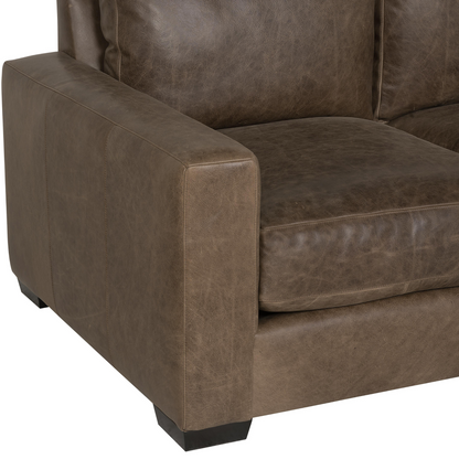 Bernhardt Living Dawkins Leather Brown Loveseat Sofa