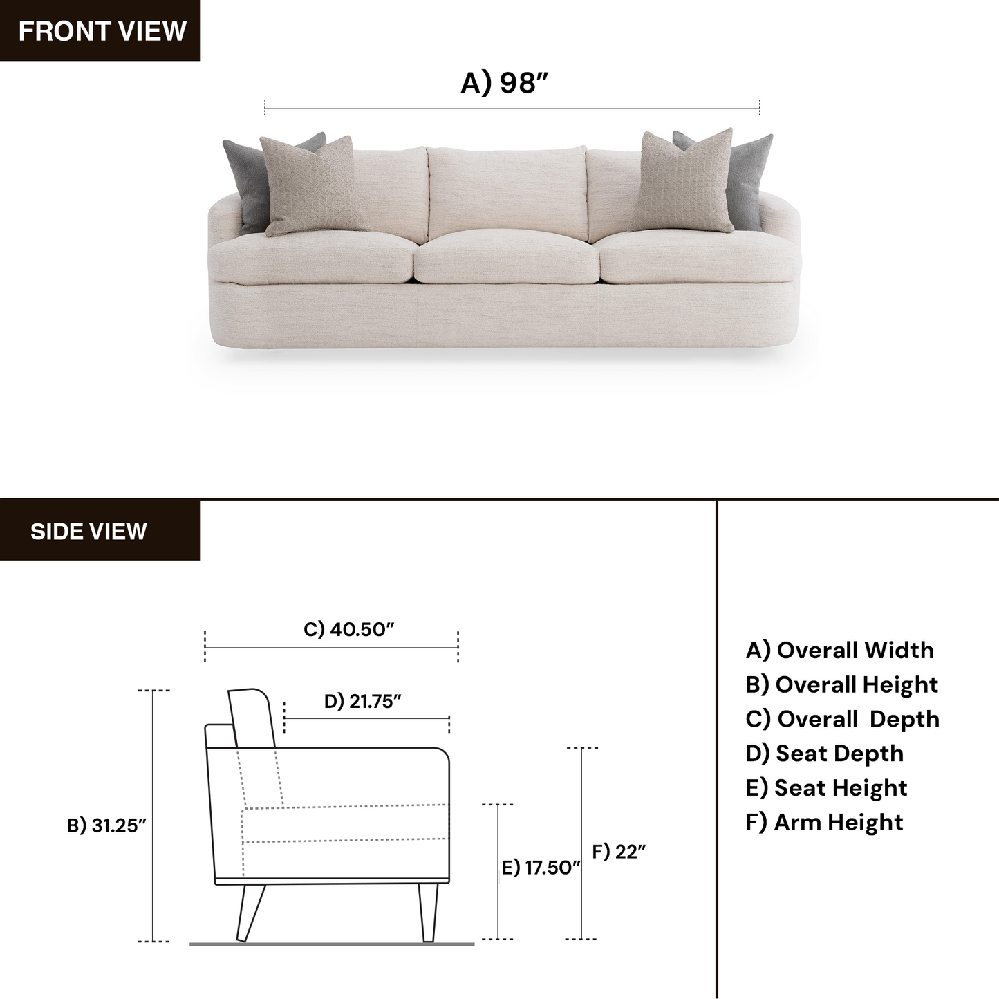 Bernhardt Living Jules Fabric 3 Seater Sofa