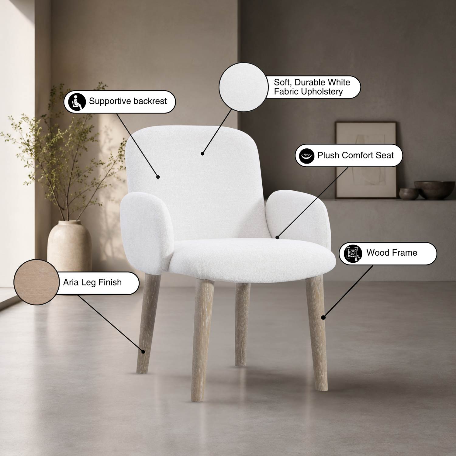 Bernhardt Loggia Fabric Upholstered Chair with Exposed Wood Legs-Comfort Design