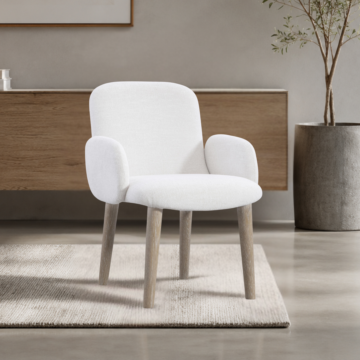 Bernhardt Loggia Fabric Upholstered Chair with Exposed Wood Legs-Comfort Design