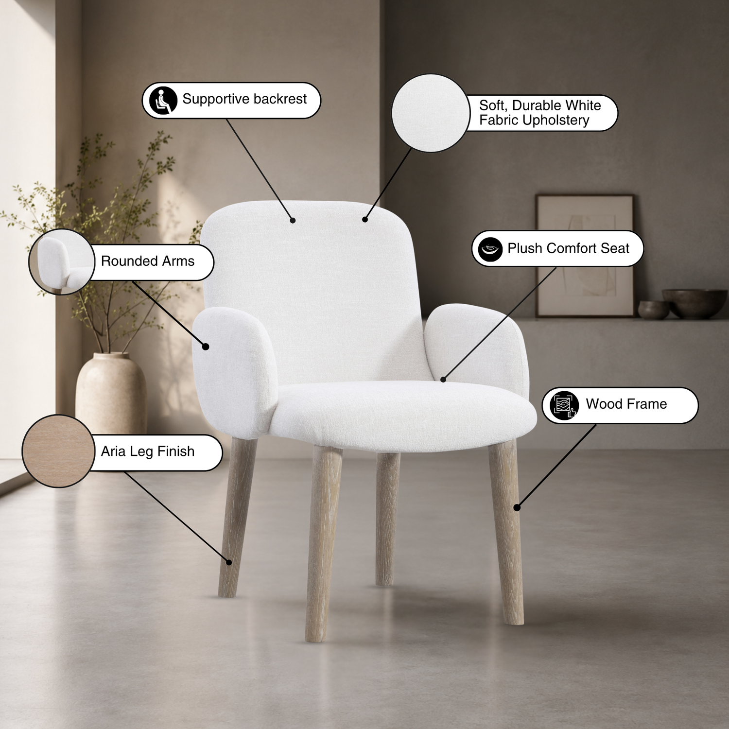Bernhardt Loggia Fabric Upholstered Chair with Exposed Wood Legs-Comfort Design