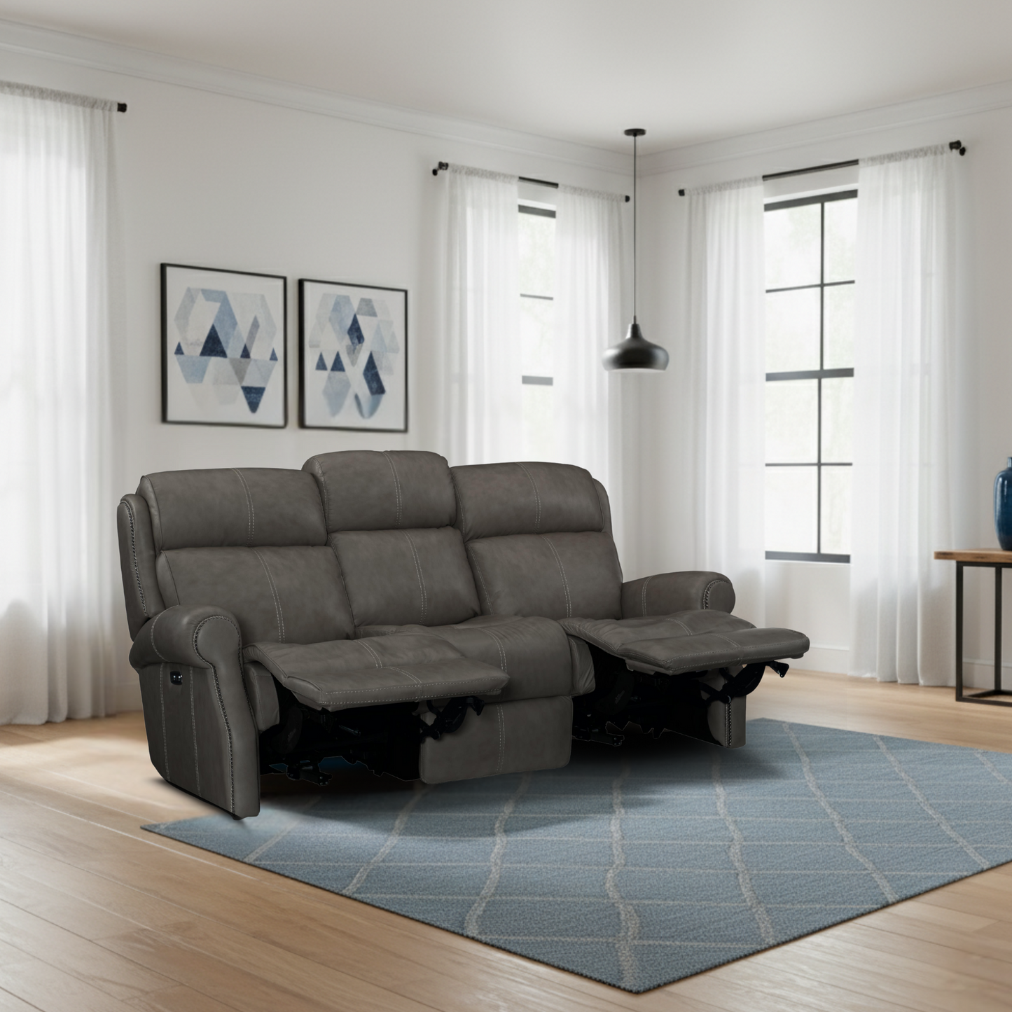 Bernhardt McGwire Grain Leather Power Motion Sofa-ComfortDesign