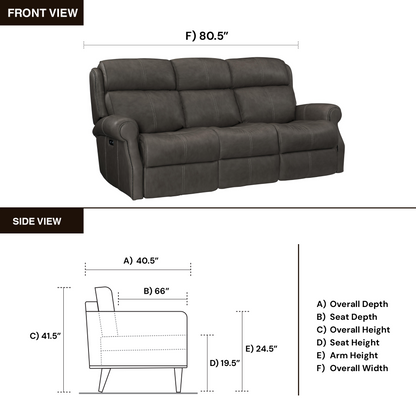 Bernhardt McGwire Grain Leather Power Motion Sofa-ComfortDesign