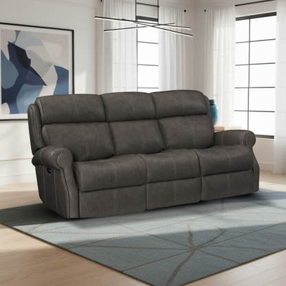Bernhardt McGwire power sofa full length view in neutral setting for comfort design furniture