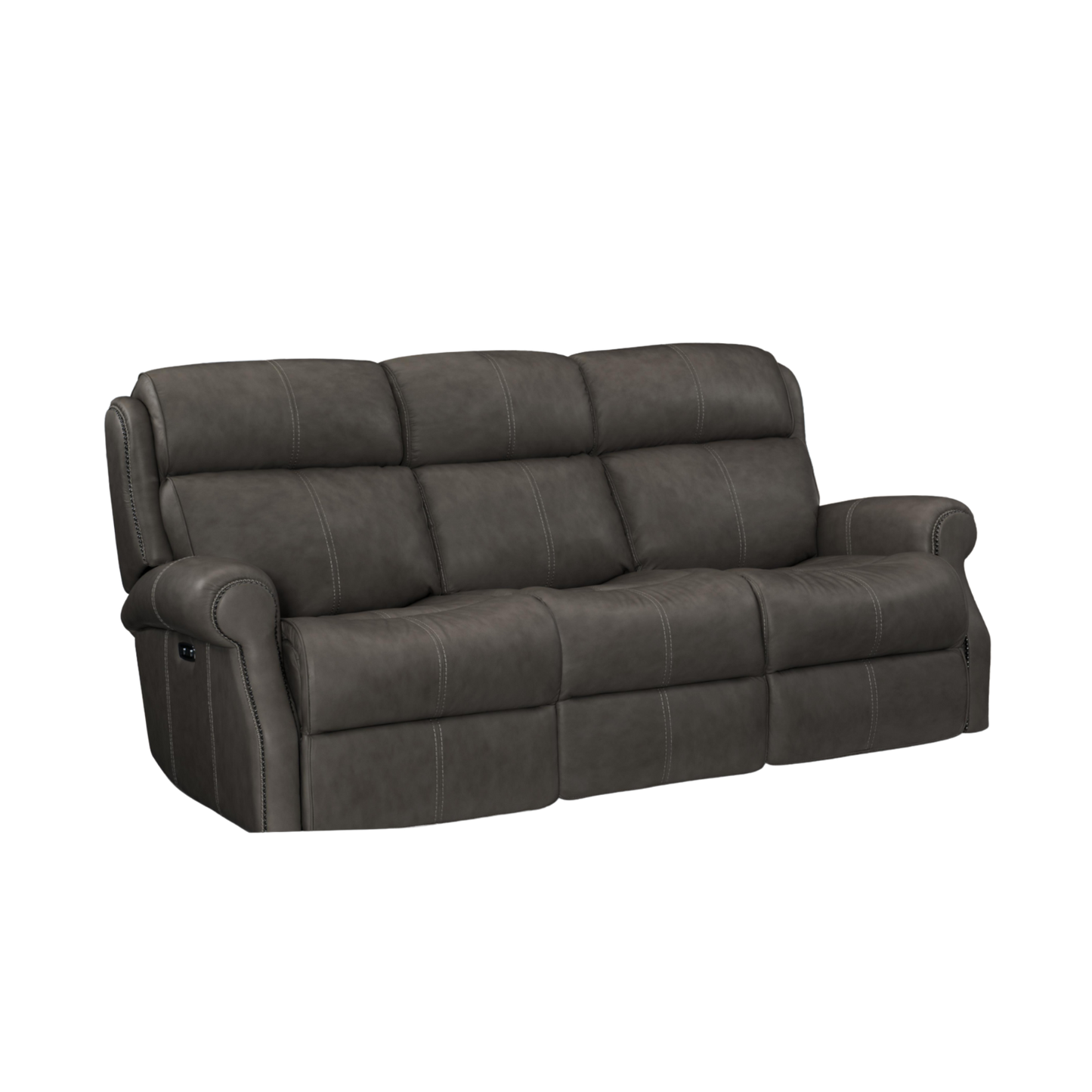 McGwire power reclining sofa front view showing leather upholstery for comfort design furniture