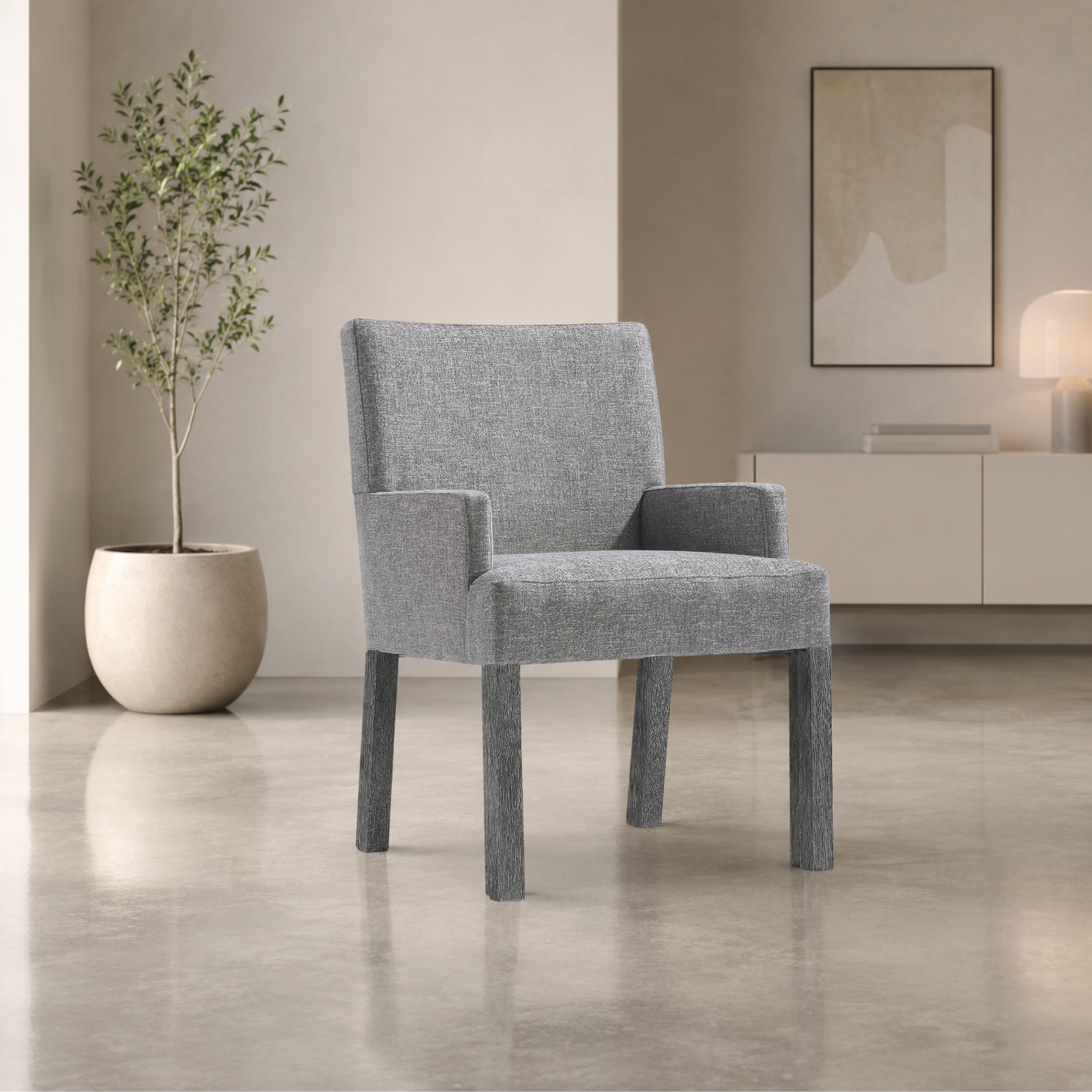Bernhardt Menton Fabric Upholstered Arm Chair with Tack glides-Comfort Design