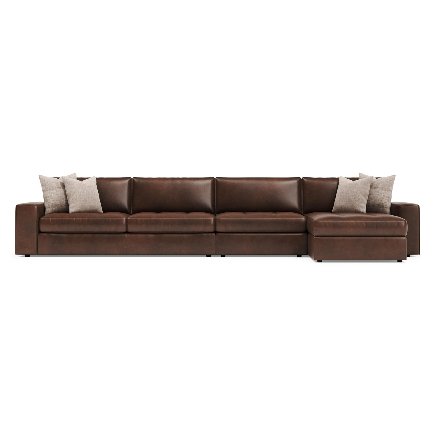 Bernhardt Nest Leather Modular Sectional Sofa with Chaise