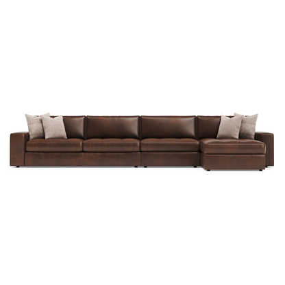 Bernhardt Nest Leather Modular Sectional Sofa with Chaise