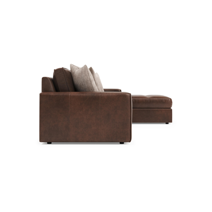 Bernhardt Nest Leather Modular Sectional Sofa with Chaise