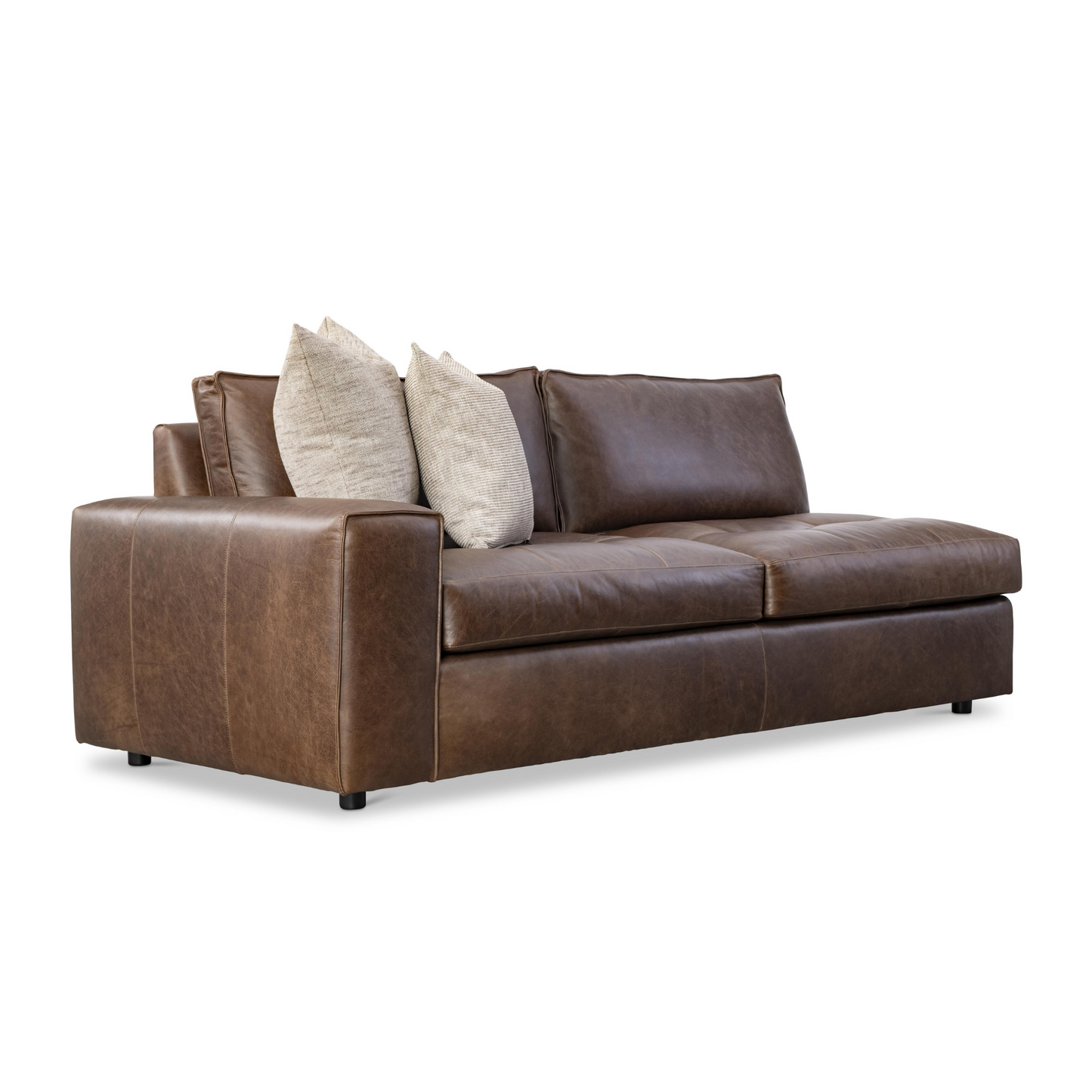 Bernhardt Nest Leather Modular Sectional Sofa with Chaise