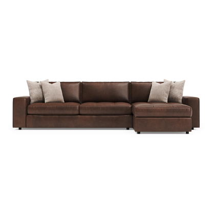 Bernhardt Nest Leather Modular Sectional Sofa with Chaise