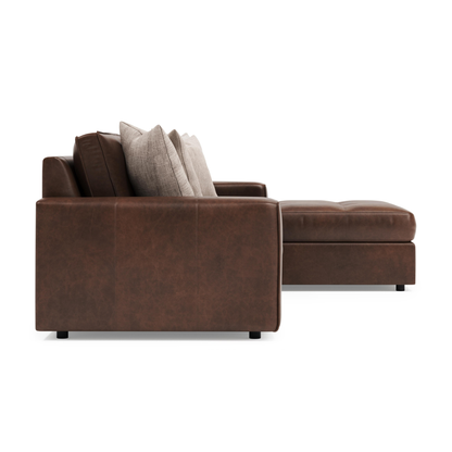 Bernhardt Nest Leather Modular Sectional Sofa with Chaise