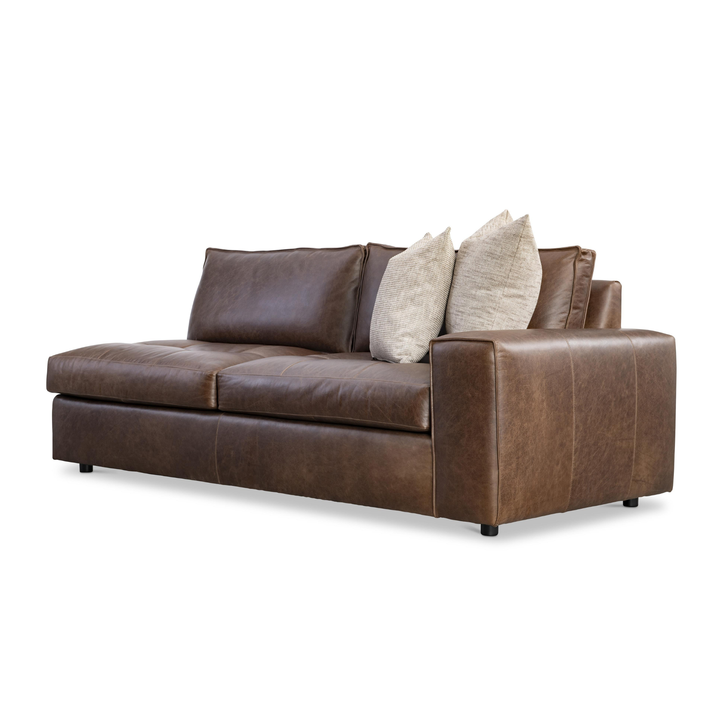 Bernhardt Nest Leather Modular Sectional Sofa with Chaise